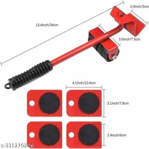 Furniture Lifter Mover Tool Set Heavy Duty Furniture Shifting Lifting Moving Tool with Wheels Pads for Easy and Safe Red Color - Springkart 