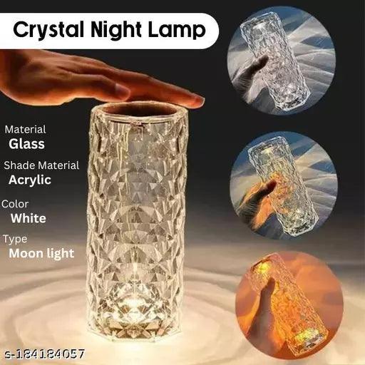 Crystal Lamp,16 Color Changing Rose Crystal Diamond Table Lamp,USB Rechargeable Touch Bedside Lamp - Springkart 