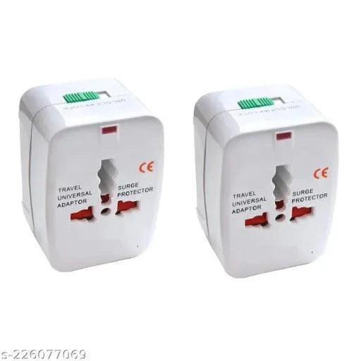 Universal Travel Adapter,International Adapter All in one USA, EU, UK, and AUS & More Outlet (White) 2 Piece,