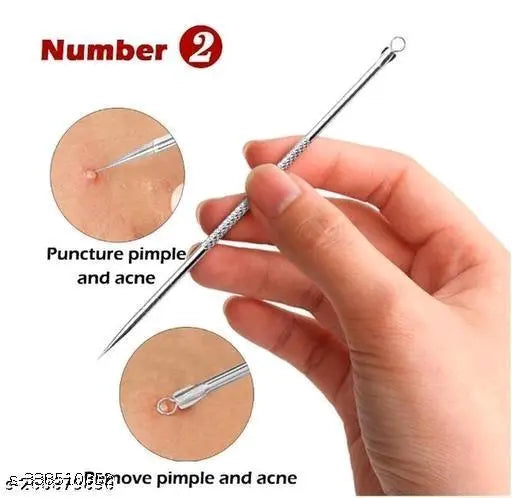 Stainless Steel Blackhead Pimple Blemish Extractor/Remover Tool (4.72-inch) - Set of 4 - Springkart 