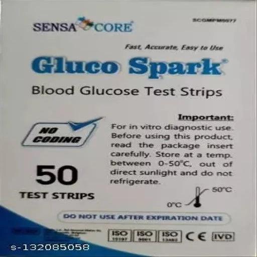 Gluco Spark 50 StripsBlood Glucose Monitor Strips > Blood Glucose Monitor Strips - Springkart 