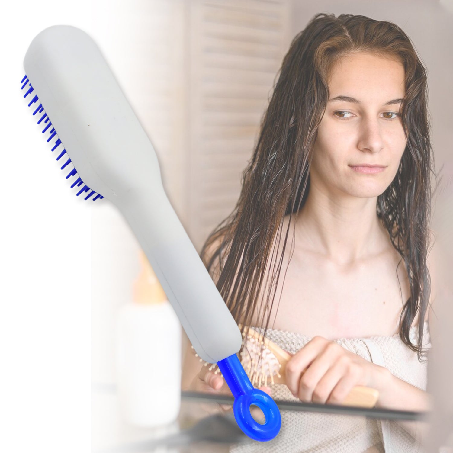 13947 Self-cleaning Hairbrush Self-cleaning Anti-static Detangling Massage Comb One-pull Clean Scalable Rotate Lifting Self Cleaning Hairbrush Hair Styling Tools - Springkart 