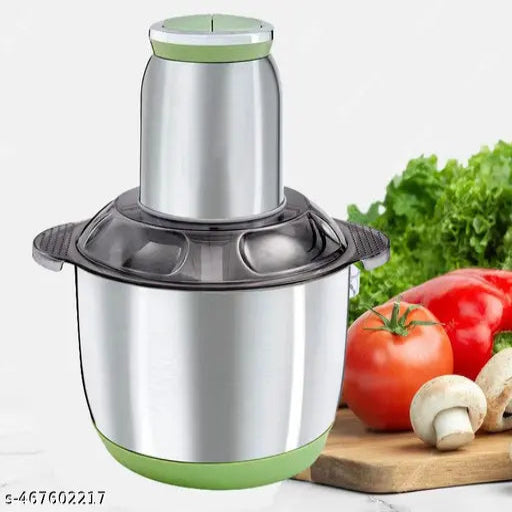 Stainless Steel Electric Meat Grinders With Bowl Heavy For Kitchen Food Chopper, Meat, Vegetables, Onion, Garlic Slicer Dicer, Fruit & Nuts Blender (2L, 220 Watts)