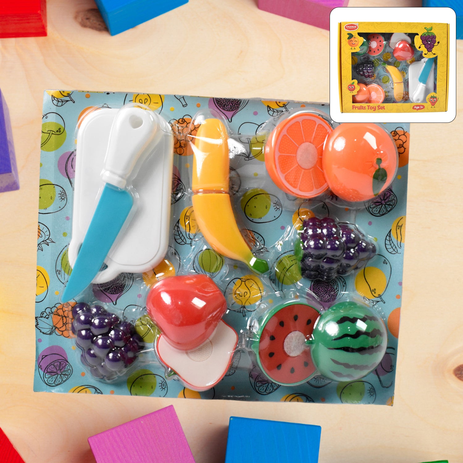 Realistic Sliceable Fruits Cutting Play Toy Set (7 Pcs Set) - Springkart 