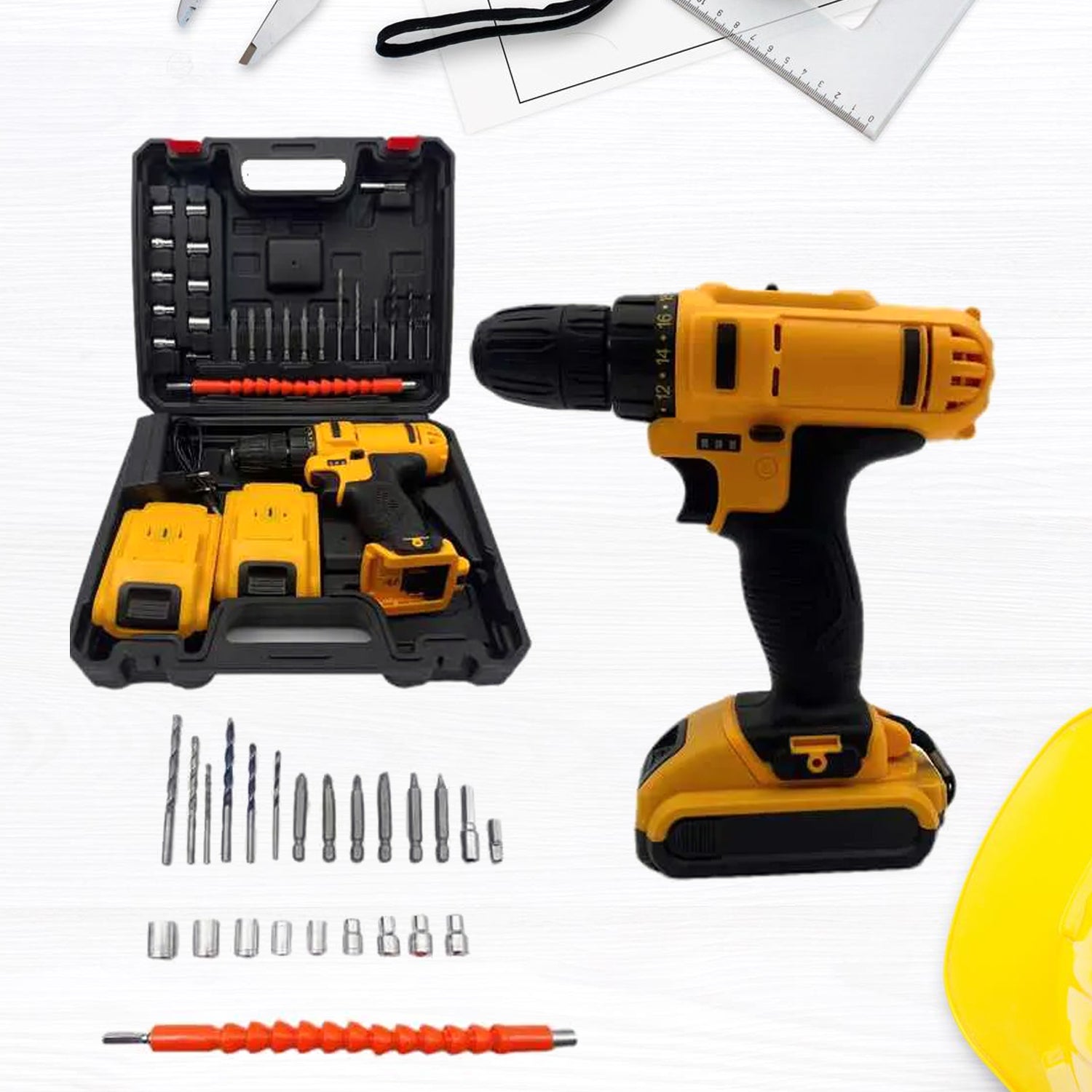 24 V Lithium Double Battery Cordless Drill Set (29 Pcs Set) - Springkart 