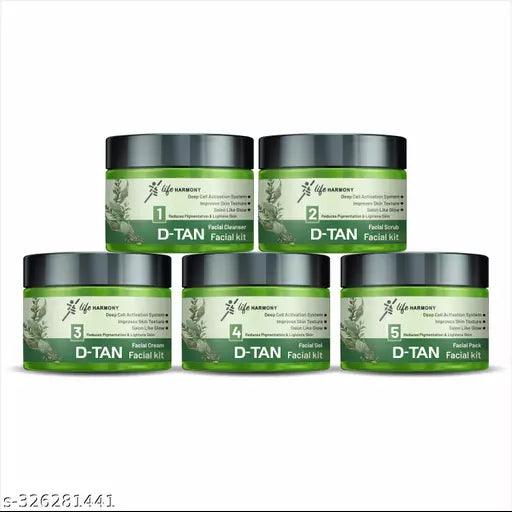 D-Tan Facial Kit, De-tan 5 in 1 Signature Collection for All Skin Type (250 g) (5 x 50 g) Facial Kit,