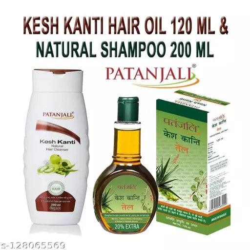 Patanjali Kesh Kanti Natural Shampoo Hair Cleanser 200 ml + Kesh kanti 120 Ml - Springkart 