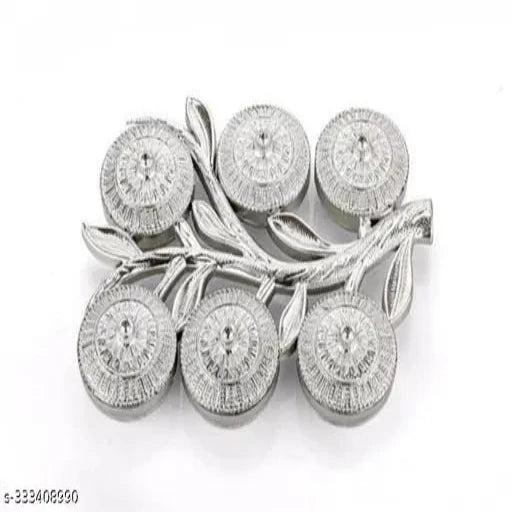 Multipurpose Tree Shape 6 Section Royal Design Silver Storage Dry Fruit (Pack Of 1)