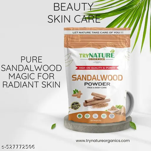 TRYNATURE ORGANICS 3-IN-1 FACE PACK COMBO | SANDALWOOD + MULTANI MITTI + ROSE POWDER | 70G EACH | NATURAL GLOW | HERBAL SKIN CARE | TAN REMOVAL | BRIGHTENING