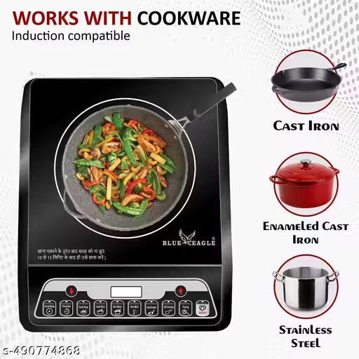 Black Induction Cooktop 2000 Watt 1 Year warranty