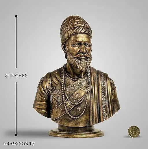 DAY CREATION Chhatrapati Shivaji Maharaj Sculpture - Antique Bronze Colour