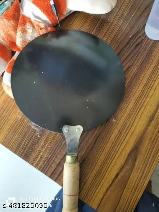 WOODEN H Loha tawa handmade lokhand roti tawa with wooden Handle size, paratha tawa, dosa tawa, cheela chila tawa