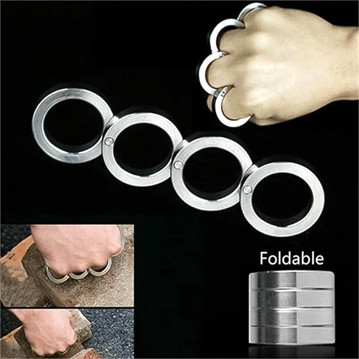 Portable 4 Finger Ring Unique Rotating Folding Ring (1 Set) - Springkart 