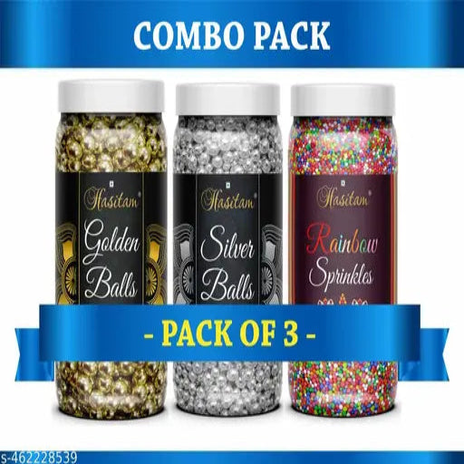 80 Gram Each Premium Quality Super Saver Combo Of Cake Sprinkles ( Pack of 3 )