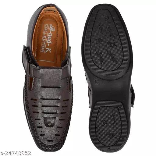 Stylish Men's Syntethic Leather Brown Sandals roman sandal party wear daily used comfortable sandals roman sandals for mans office wear sandals stylise roman casual sandal formals sandal mans sandal boy shoes good quality sandals - Springkart 