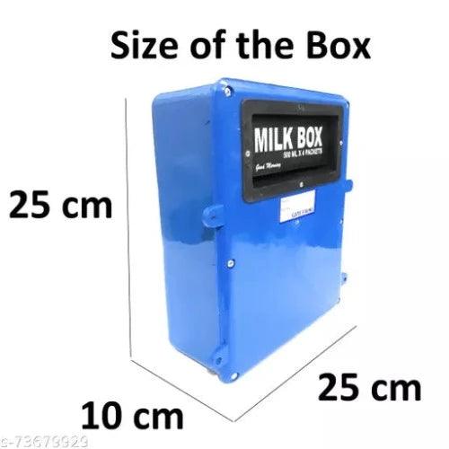 Gate Fixing Milk Box with Door opening at Back | Blue | Size: 28x25x10 (in cm) - Springkart 