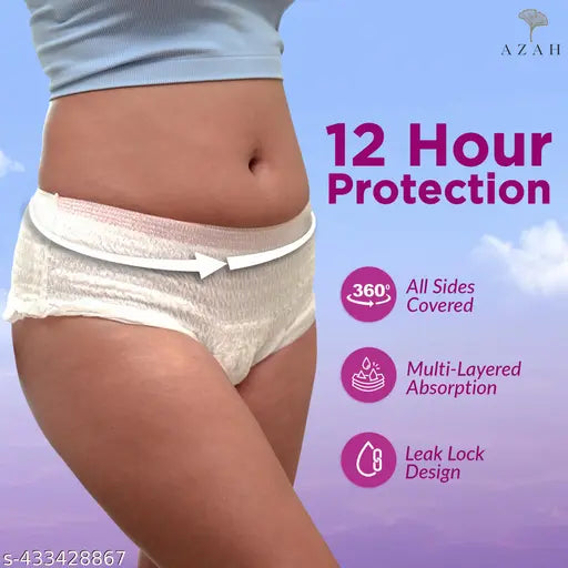 AZAH Period Panties For Women (S-M Pack of 6) | Leak Proof  Panties After | 360° Coverage | Heavy Flow | Overnight Protection | Rash Free Period Panty