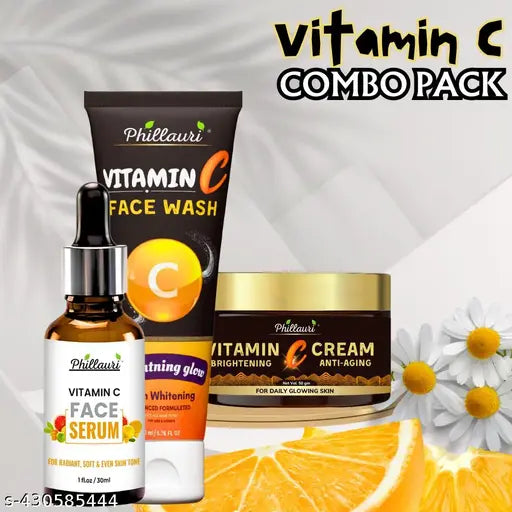 Vitamin C Radiance Skin Kit (Facewash-60ml + Cream-50gm + Serum-30ml) Combo Pack Of 1