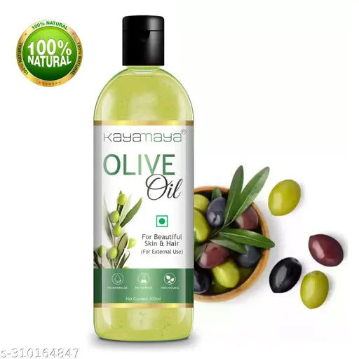 KAYAMAYA® 100% Pure Premium Cold Pressed Olive Oil for Hair & Skin (100 ml) - Springkart 