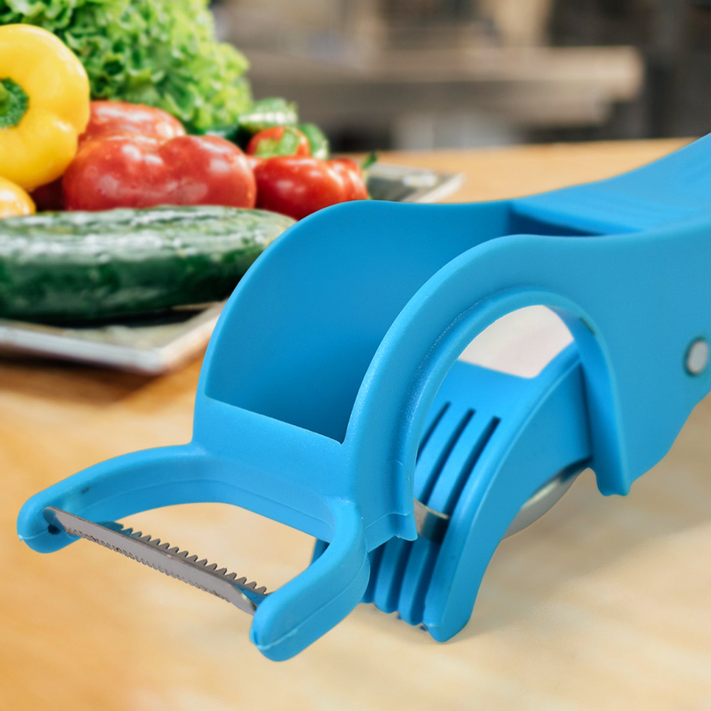 2 In 1 Vegetable Fruit Multi Cutter 5 Blade Vegetable Cutter With Peeler (1 Pc Multicolor) - Springkart 