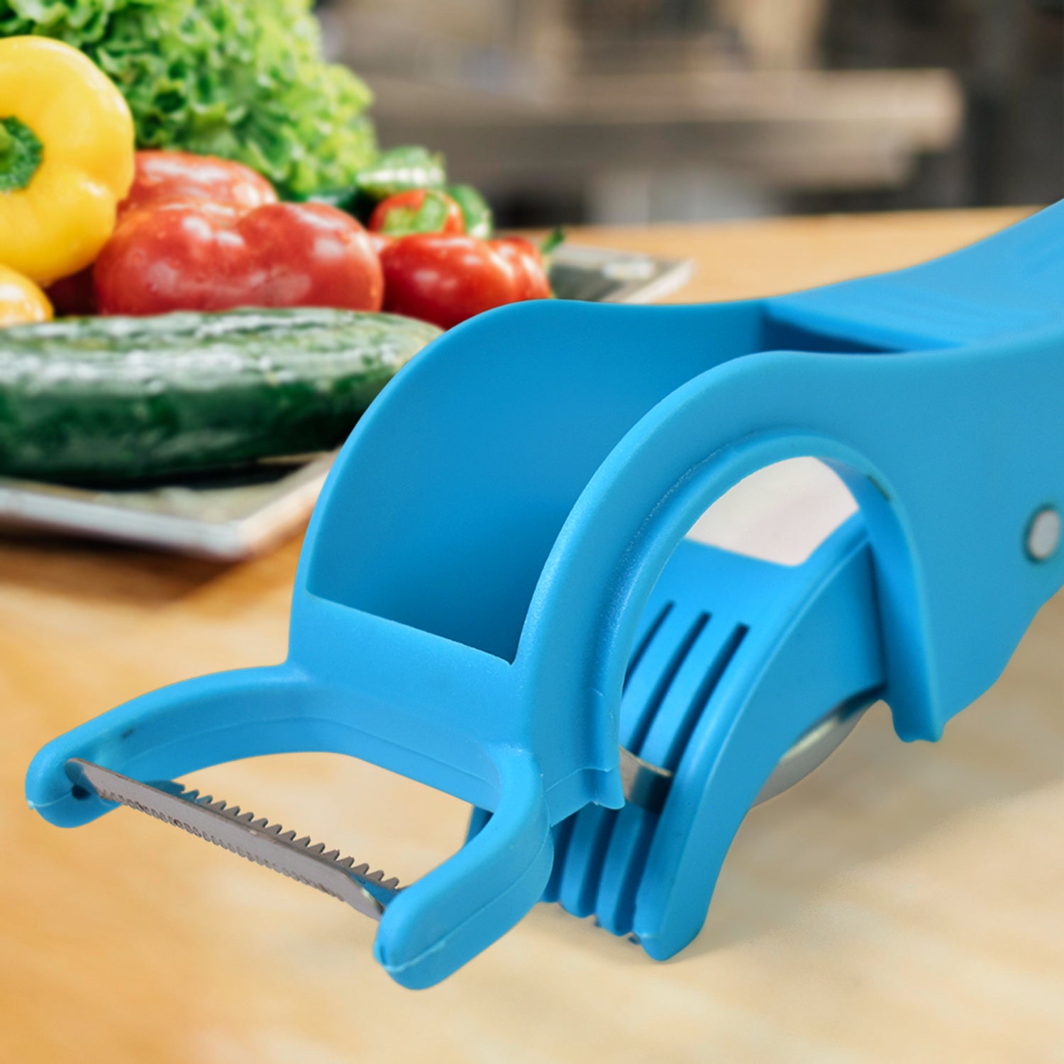 2 In 1 Vegetable Fruit Multi Cutter 5 Blade Vegetable Cutter With Peeler (1 Pc Multicolor) - Springkart 