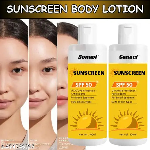 Sunscreen Cream SPF 50 For Oily & Dry Skin | 100ml (Pack of 2) - Springkart 