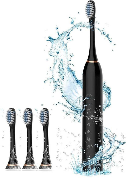 TREYONA USB Rechargeable Ultrasonic with 3 Brush hand Adults -Kids Electric Toothbrush Electric Toothbrush (Multicolor)