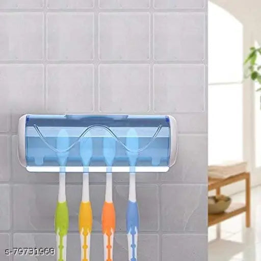 Toothpaste ToothBrush Holder Plastic (Multicolor, Wall Mount)