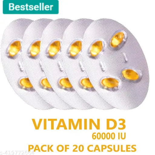 Vitamin D3 Capsule for boosting immunity, Healthy bones and Strong muscles (20 Caps) - Springkart 