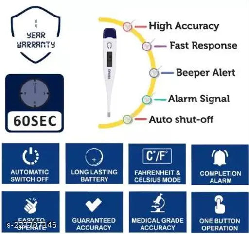 Digital thermometer for Kids & Adults Thermometer (White)