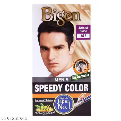 Bigen Men's Speedy Color, Hair Color, 80g - Natural Black 101 (Pack of 1)