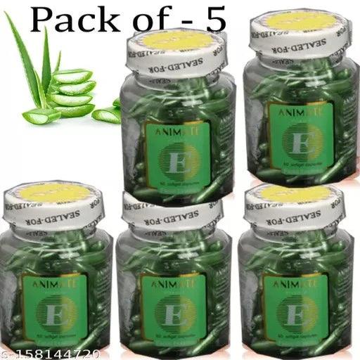 Nimate Vitamin - E Face Capsules foe Skin glowing (Green ) 60Cap x 5 - Springkart 