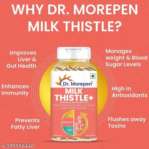 DR. MOREPEN Milk Thistle+ for Liver , Protection & Enhancement, Silymarin Milk Thistle Liver Support Supplement - 60 Veg