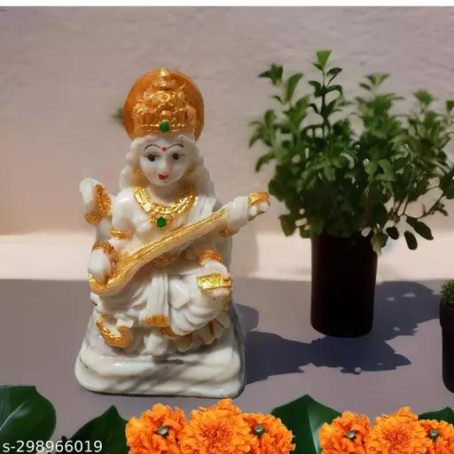 Saraswati ma murti Goddess Saraswati Maa Idol Marble Dust Goddess - Springkart 