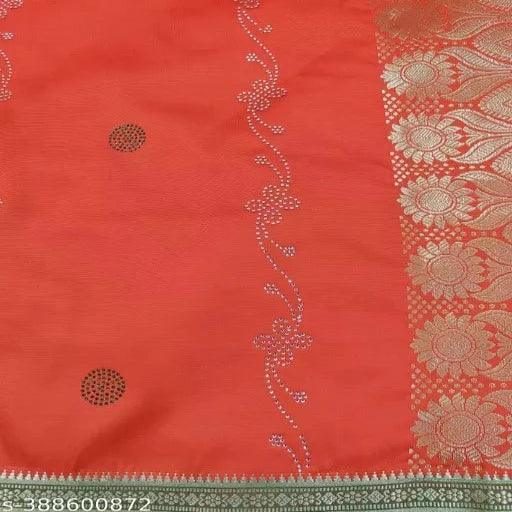 Banarasi Satin Silk Siroski Work Saree - Springkart 