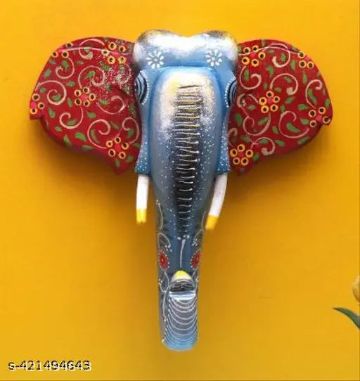 handpainted wooden elephant wall hanging - Springkart 