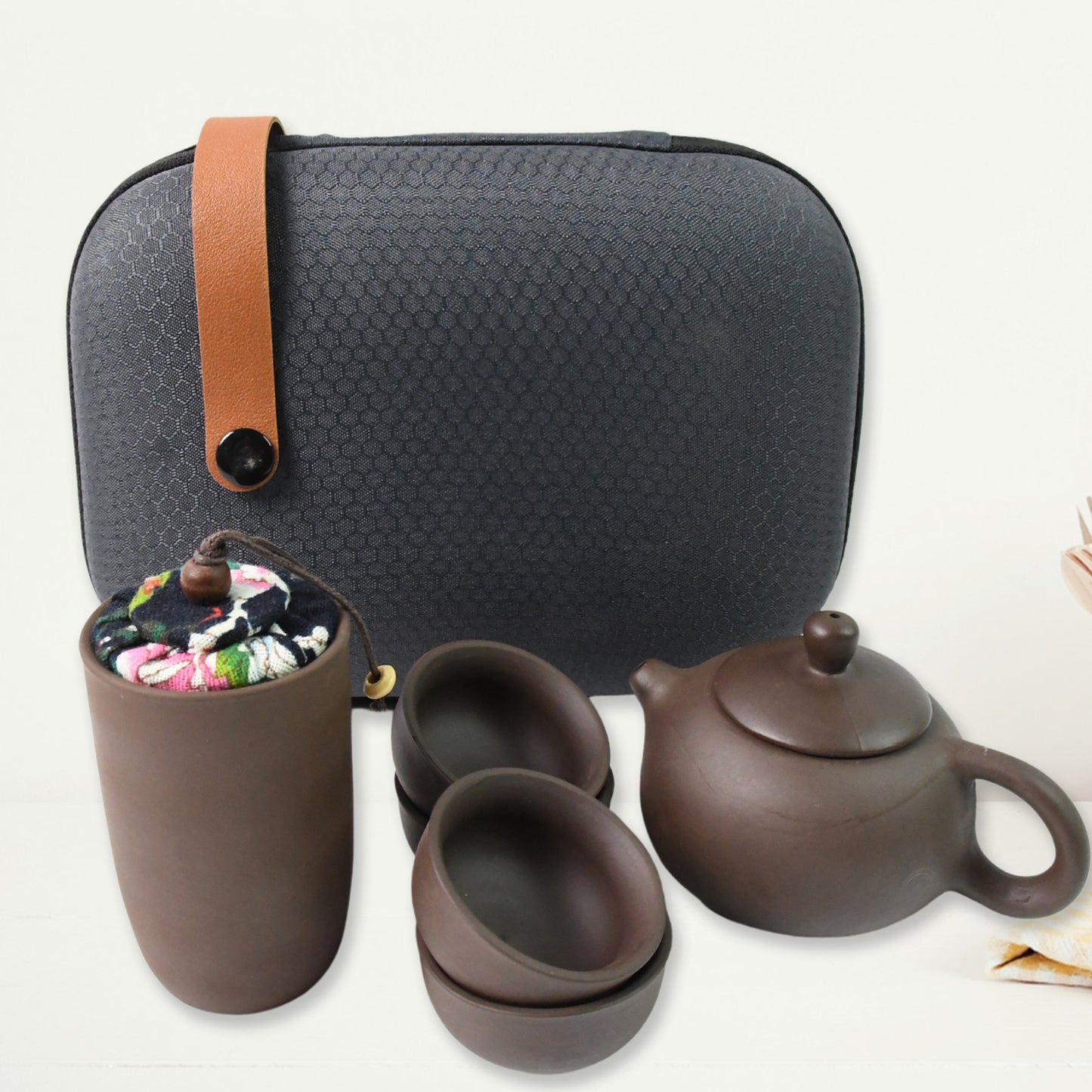 Portable Kung Fu Tea Set With A Portable Travel Bag (Set Of 6pcs) - Springkart 