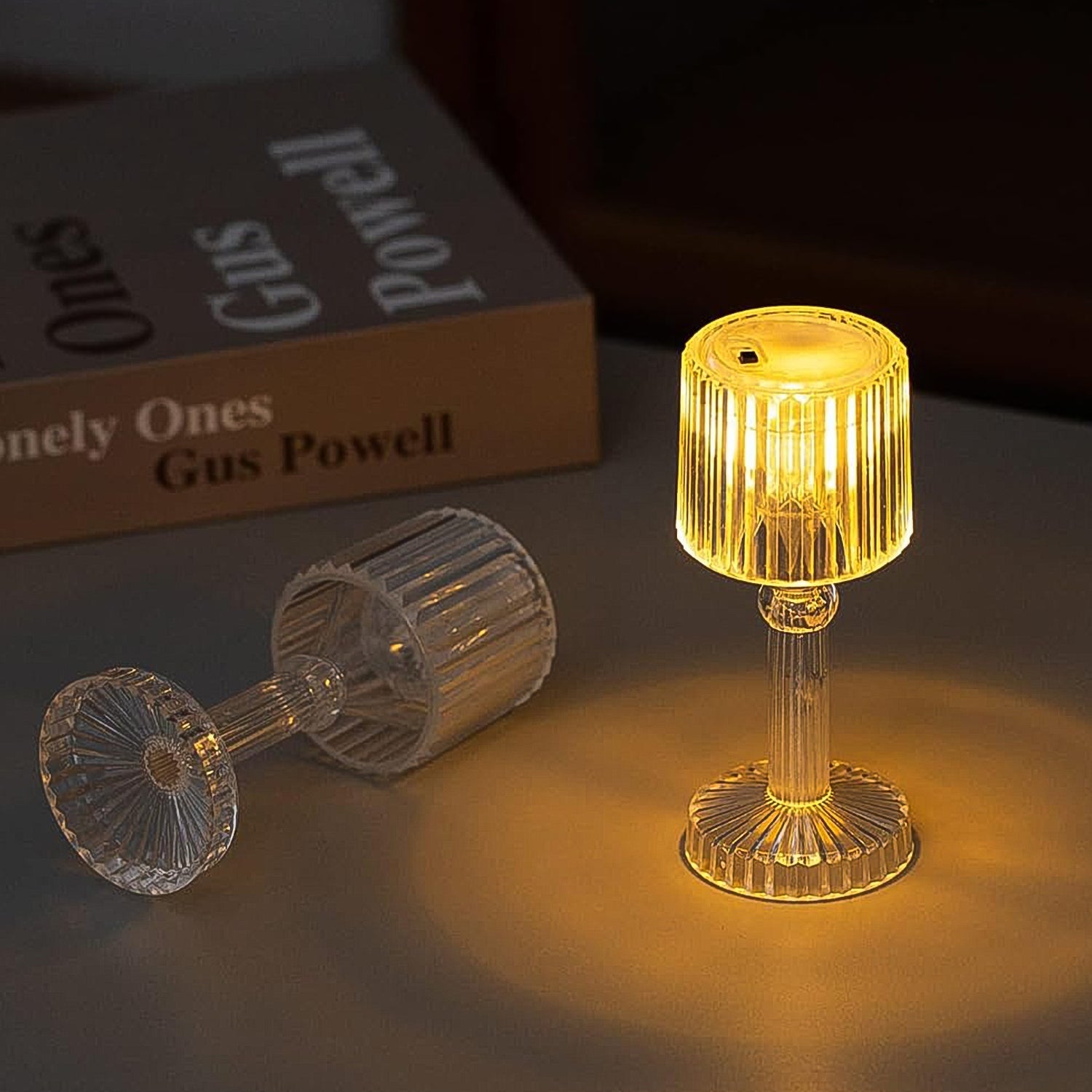 Big Acrylic Led Desk Lamps Table Lamp Portable Crystal (1 Pc Big) - Springkart 
