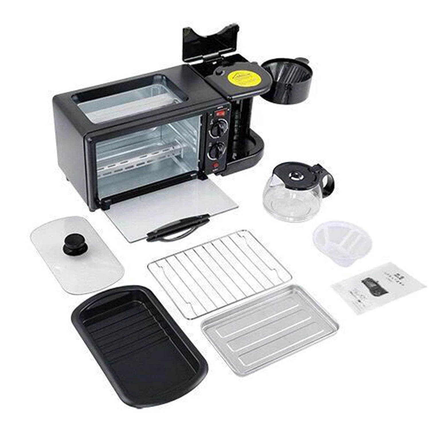 2788 3 In 1 Breakfast Maker Portable Toaster Oven Grill Pan Coffee Maker Full Breakfast Ready At One Go - Springkart 
