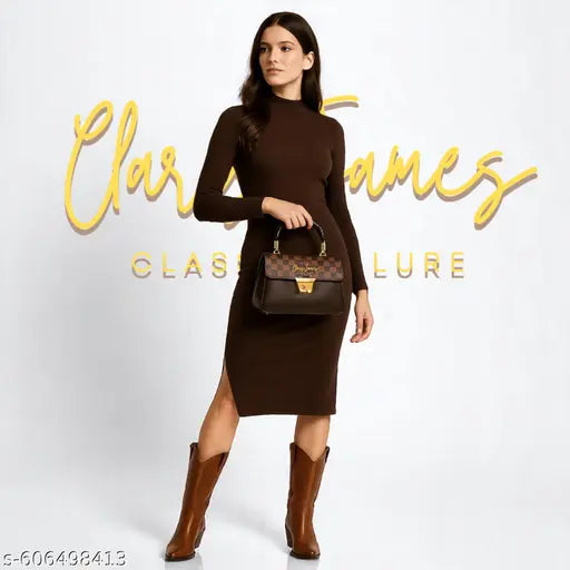 Brown Casual checks trendy crossbody sling women