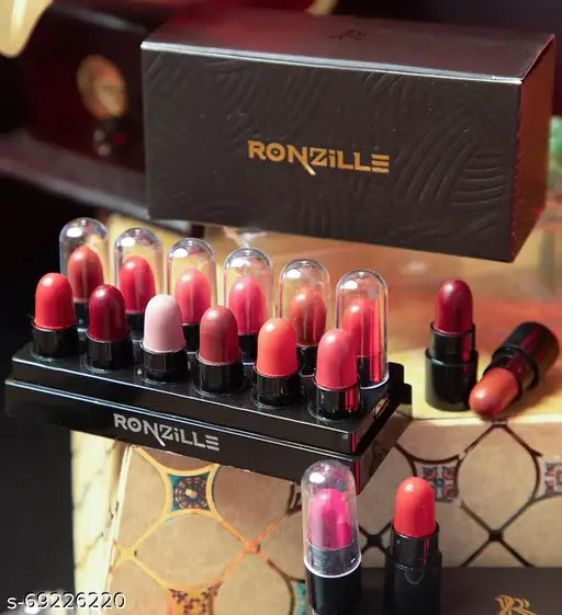Ronzille Mini Bullet Lipstick Set of 12 Shade B