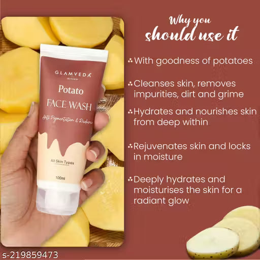Glamveda Potato Anti Pigmentation Face wash - Reduces Hyperpigmentation & Clarifies skin - All Skin Types - 100ml ( Pack of 3 )