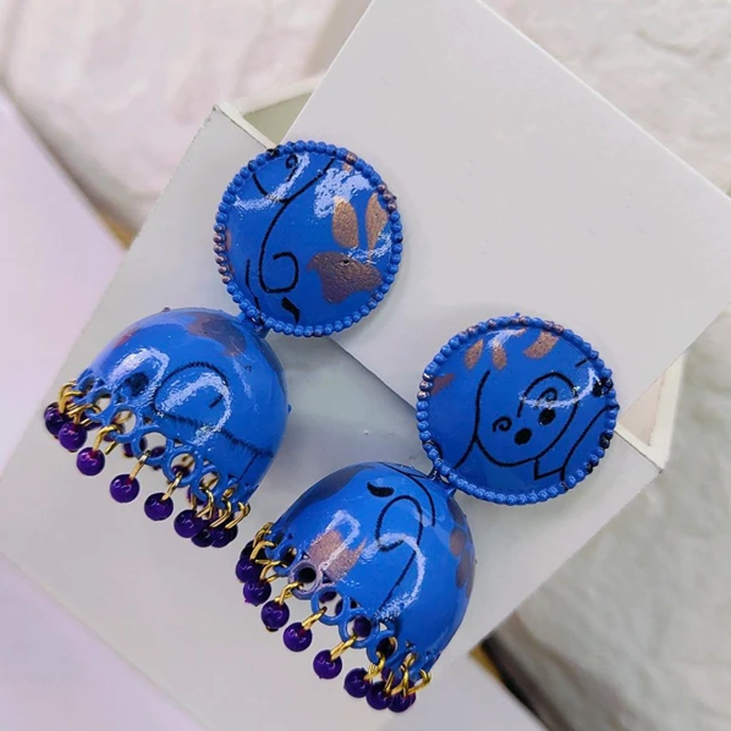 Jhumka Earrings Buti For Women Girls (1 Pair Mix Color Design) - Springkart 