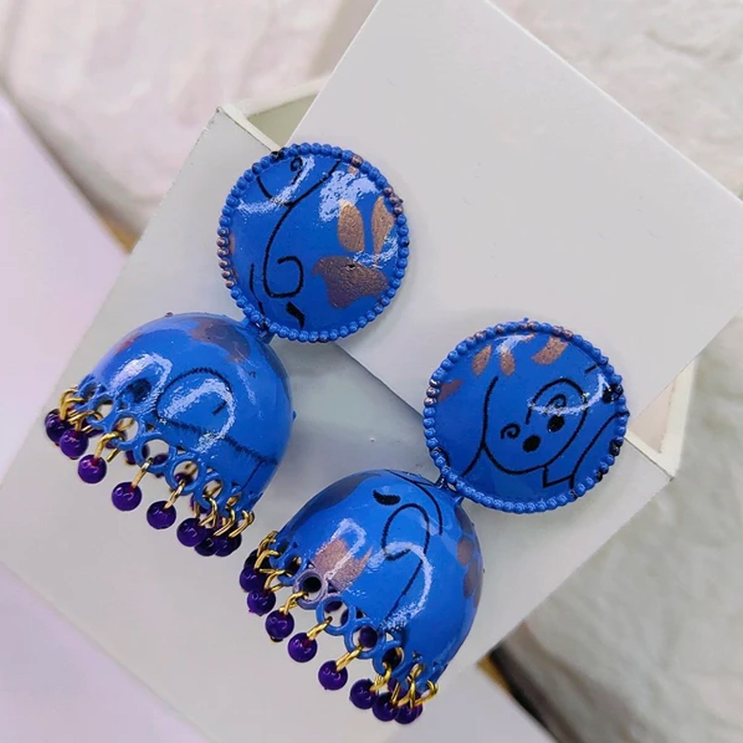 Jhumka Earrings Buti For Women Girls (1 Pair Mix Color Design) - Springkart 