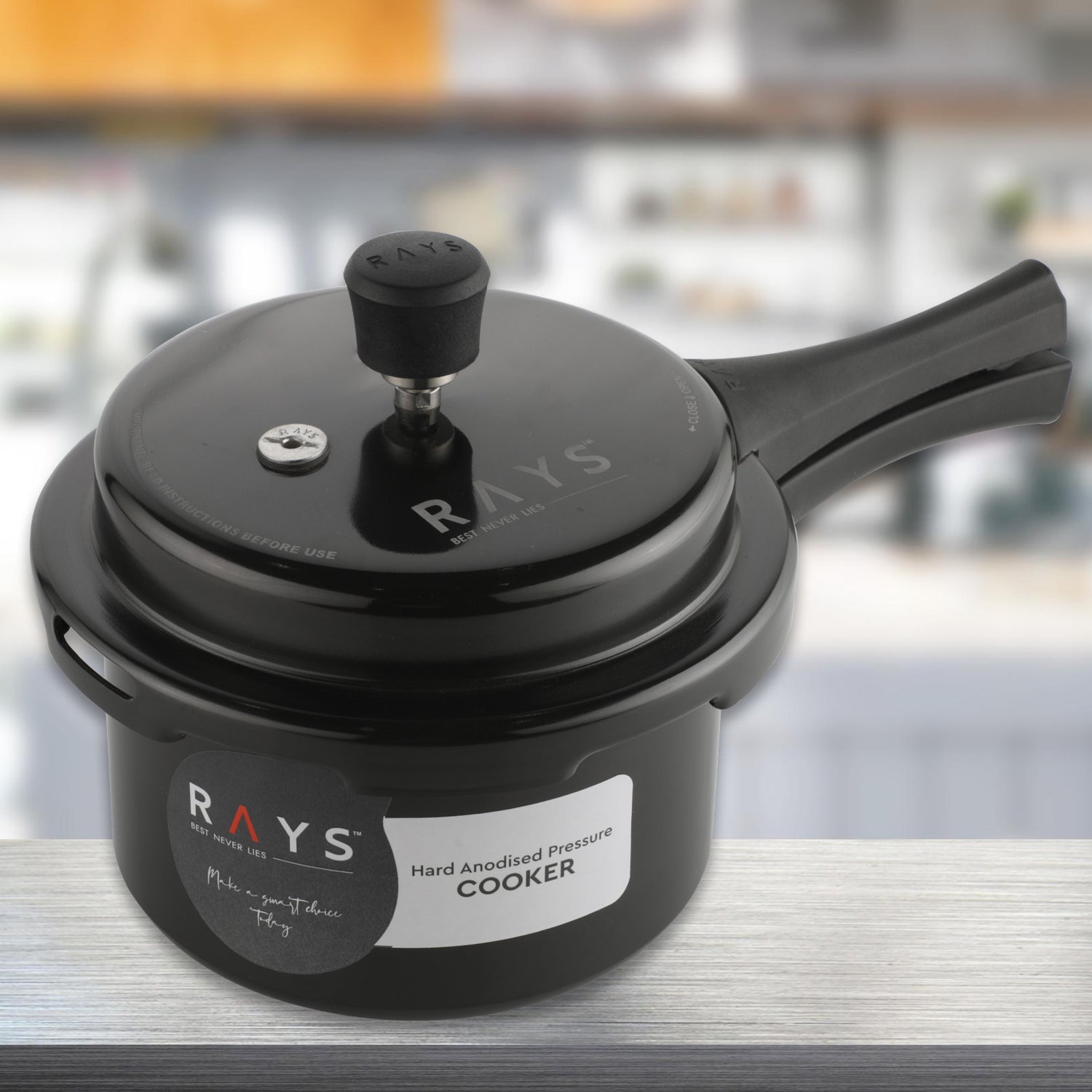 Aluminium Rays Black Beauty Pressure Cookers With Outer Lid (2.5 Litres) - Springkart 
