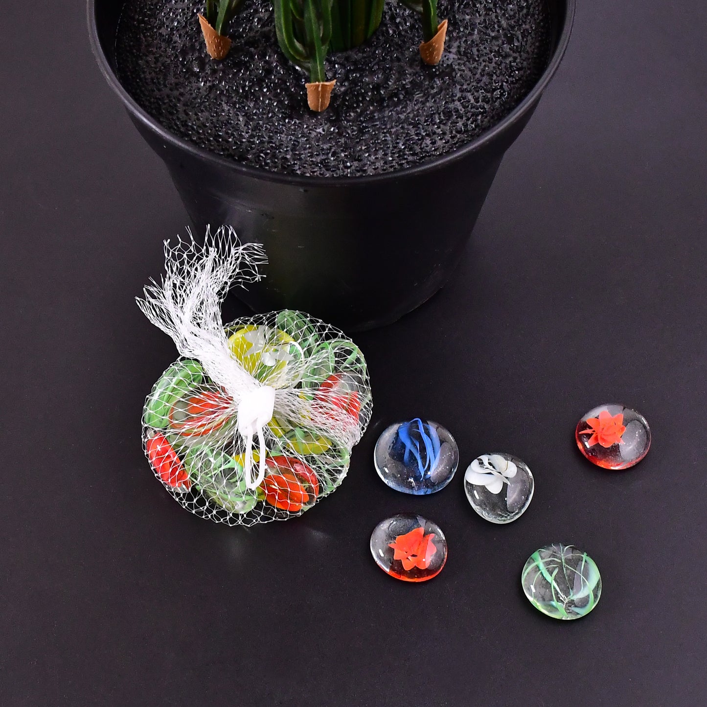 4019 Glass Gem Stone Flat Round Marbles Pebbles For Vase Fillers Attractive Pebbles For Aquarium Fish Tank. - Springkart 