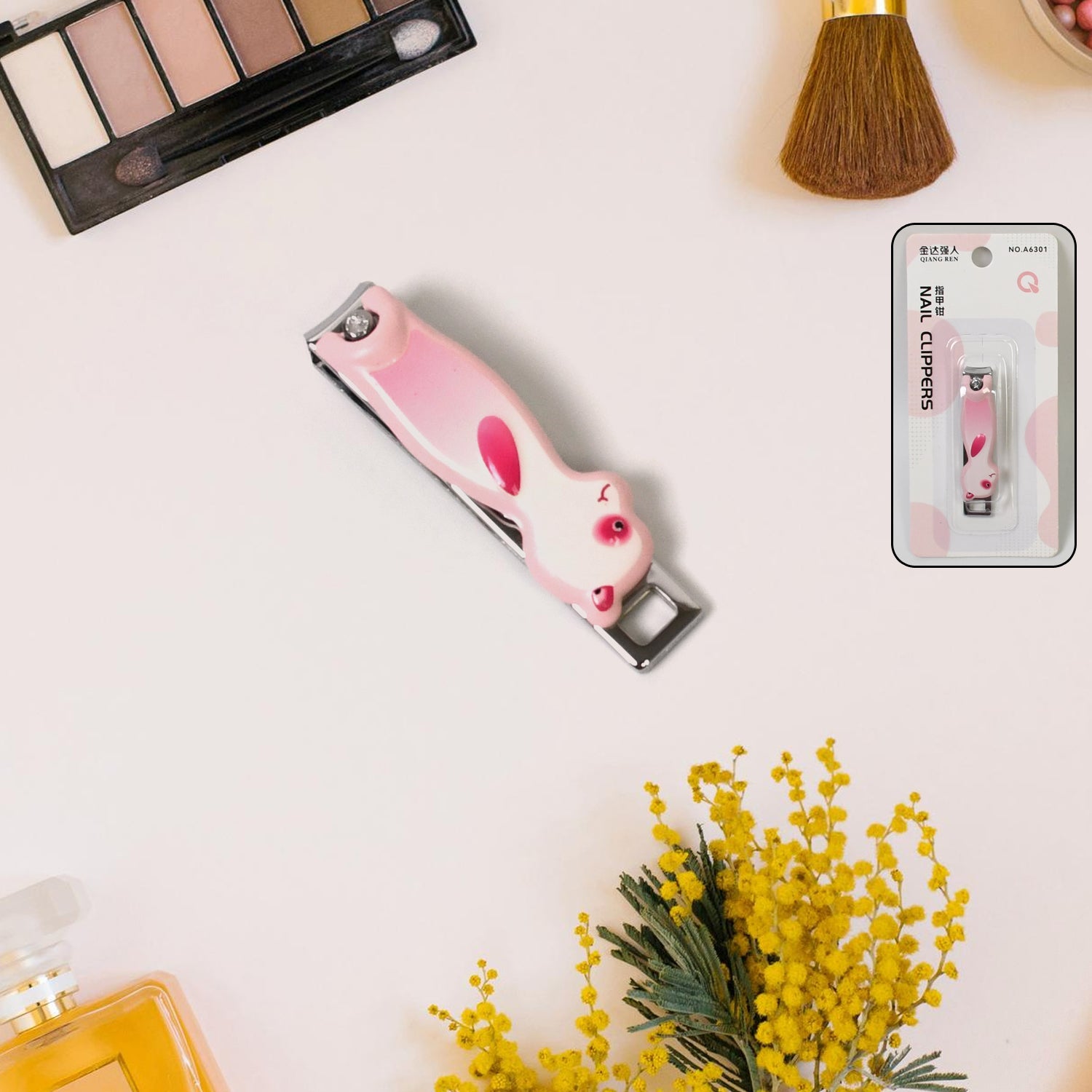 Cute Nail Clipper With Nail Catcher Nail File - Stainless Steel (1 Pc) - Springkart 