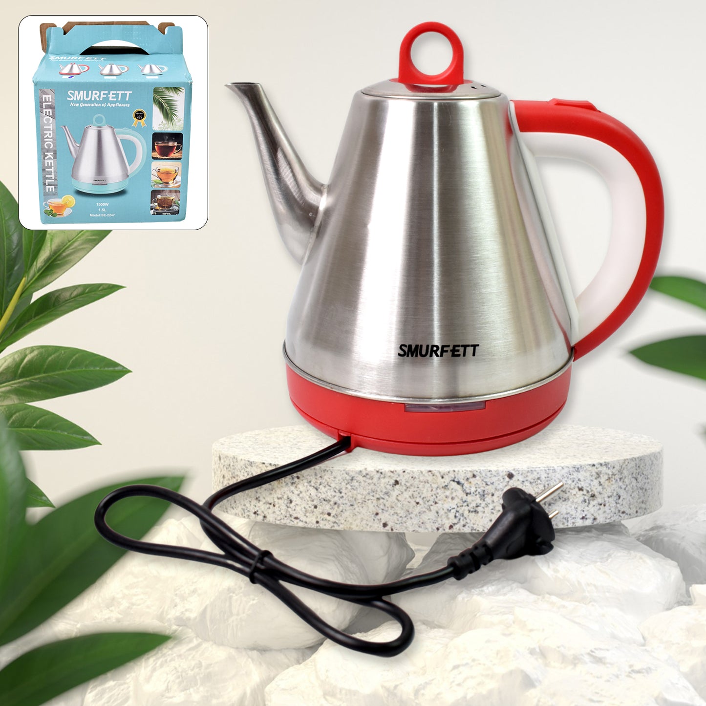 Stainless Steel Large Capacity Electric Kettle (1500w 1.5 Ltr.) - Springkart 