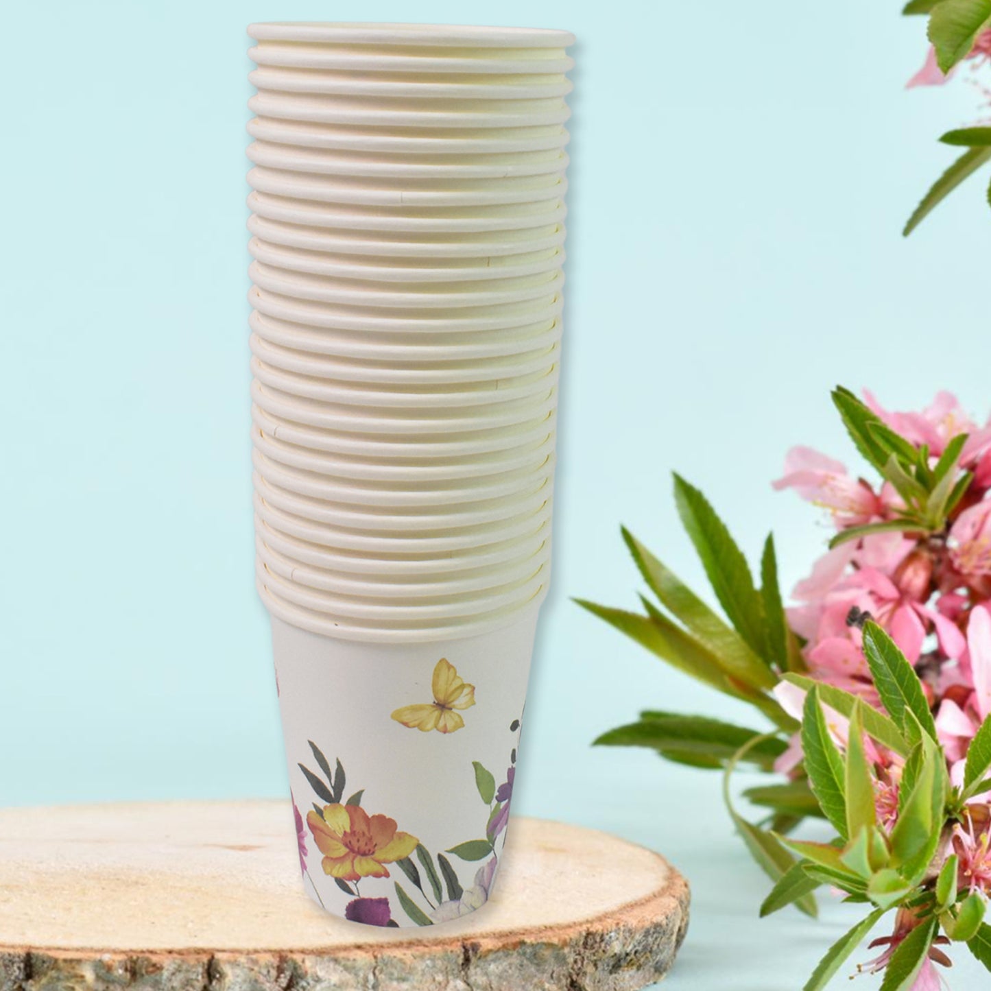 Disposable Paper Cups Disposable Tea Coffee Cups (24 Pcs Set Mix Color Design) - Springkart 