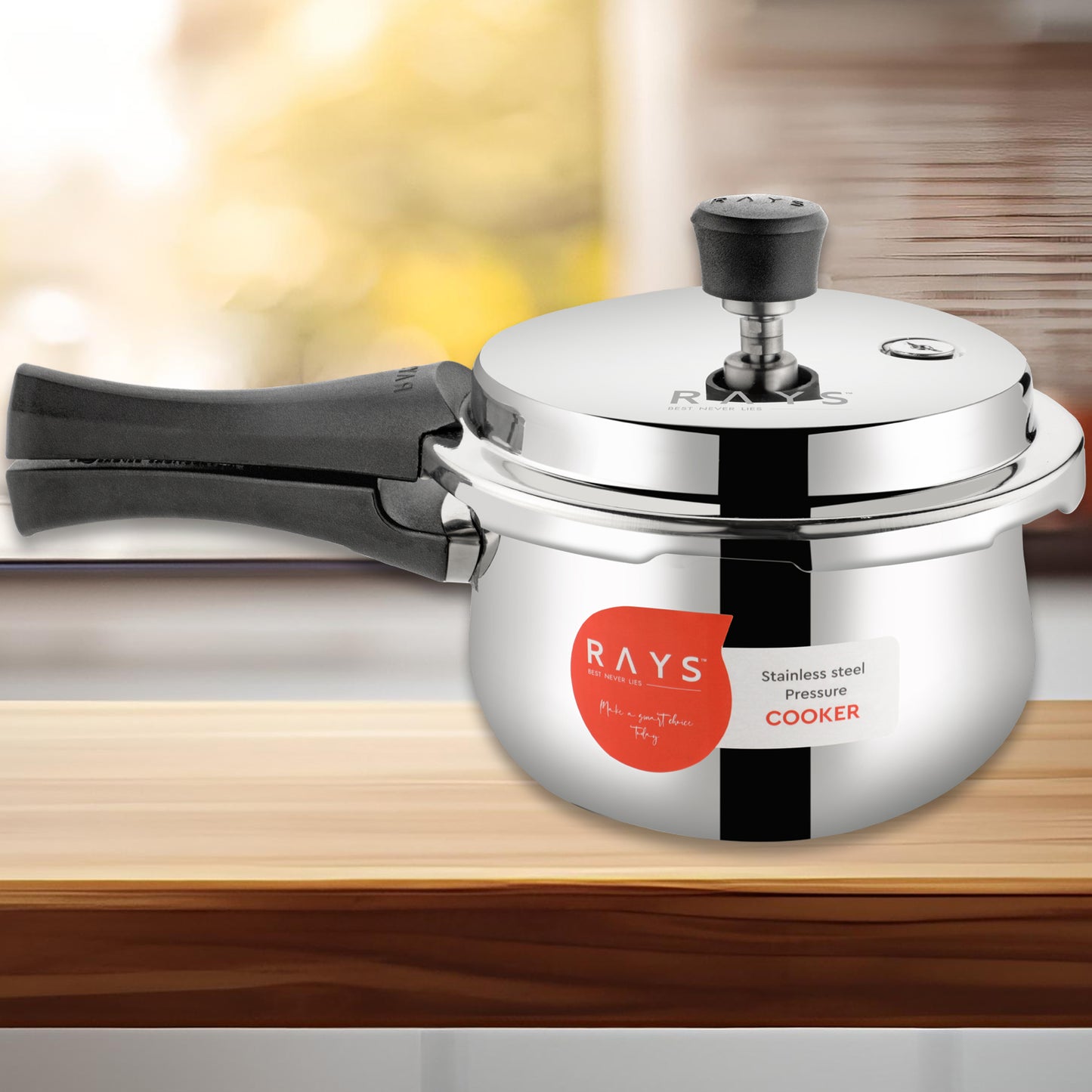 Stainless Steel Rays Fusion Pressure Cookers With Outer Lid (3.5 Litres) - Springkart 